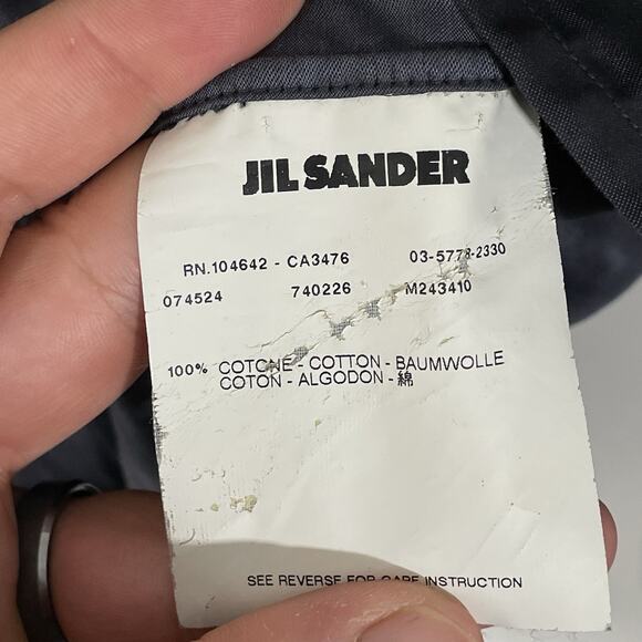 STUNNING JIL SANDER Black Shadow Stripe Dress Shirt 16.5 (42) Made in Italy - Picture 6 of 6